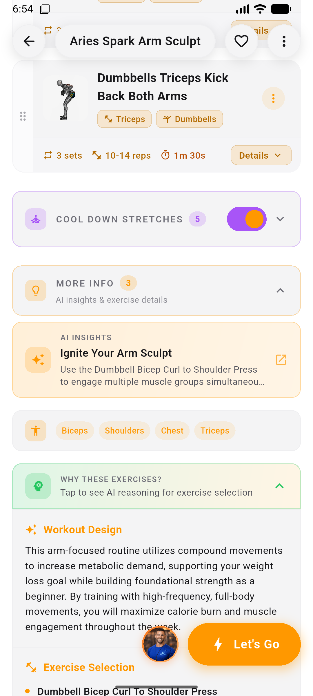 Zealova per-exercise workout history screen